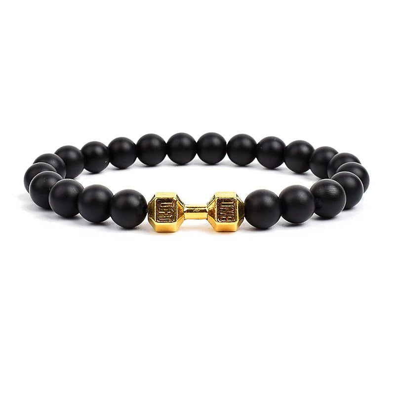 Black Onyx Dumbbell Bracelet