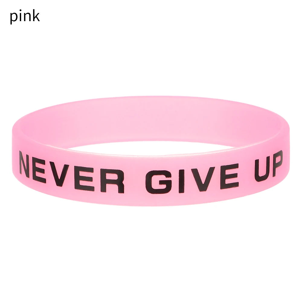 Never Give Up Luminous Silicone Wristband