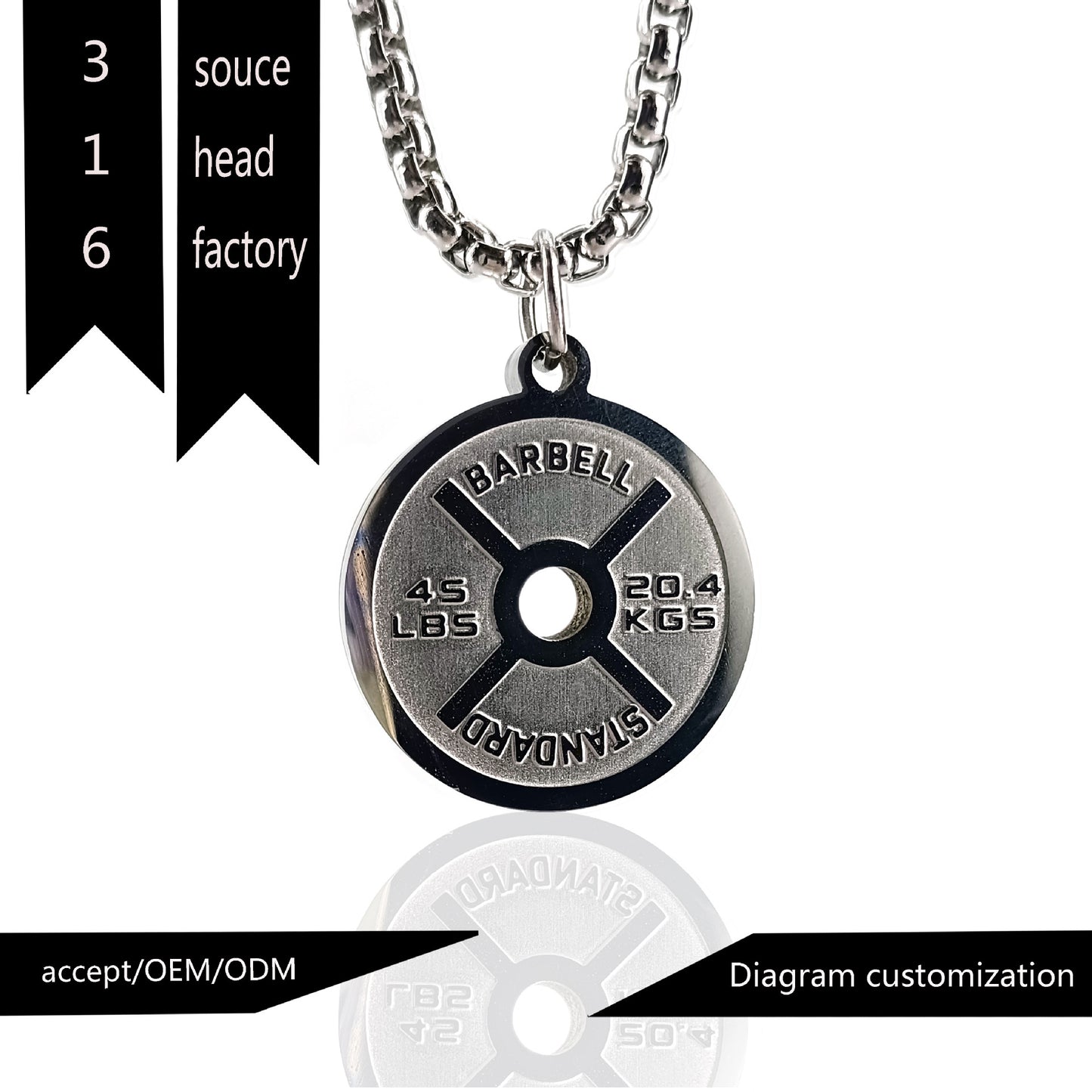 Classic Weight Plate Pendant Necklace