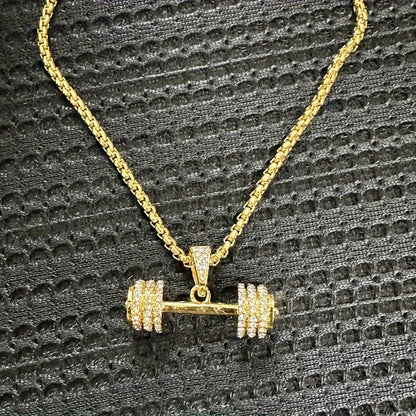 Diamond Dumbbell Pendant