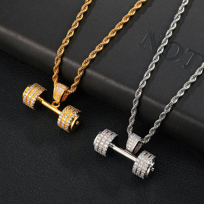 Diamond Dumbbell Pendant