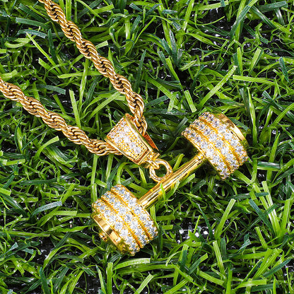 Diamond Dumbbell Pendant