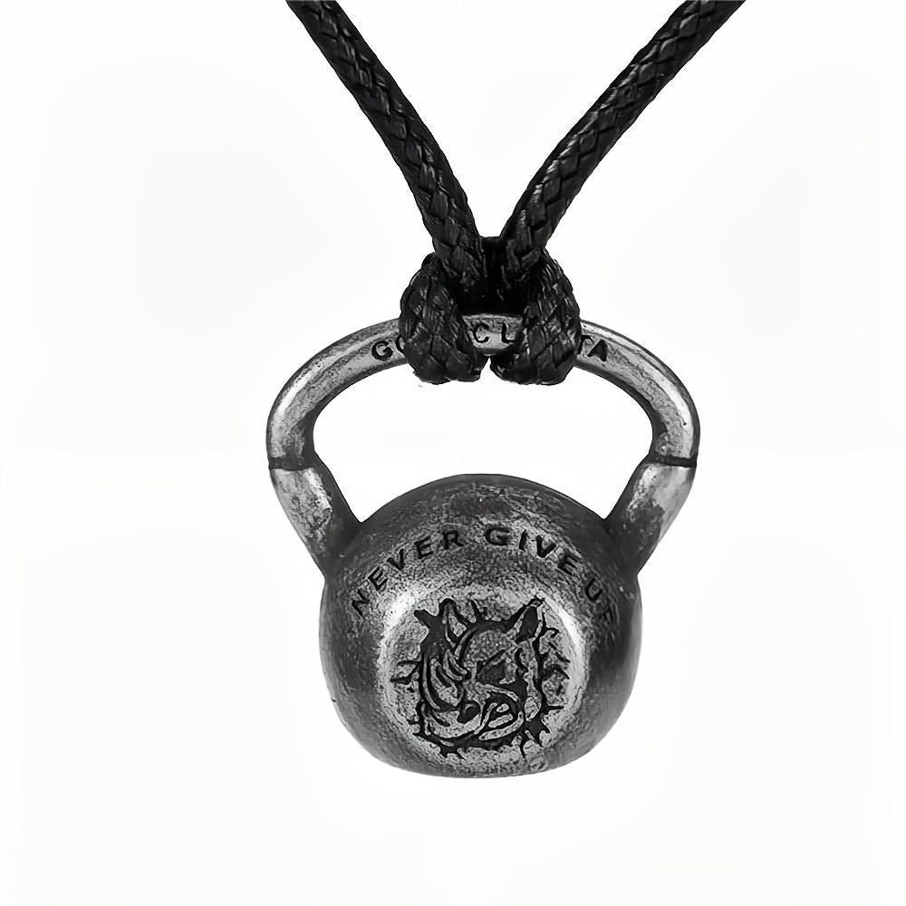 Men's Retro Sports Kettlebell Pendant Necklace