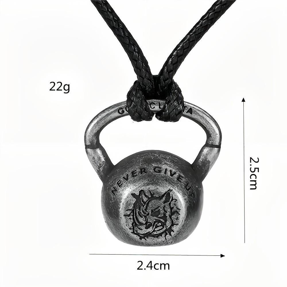 Men's Retro Sports Kettlebell Pendant Necklace