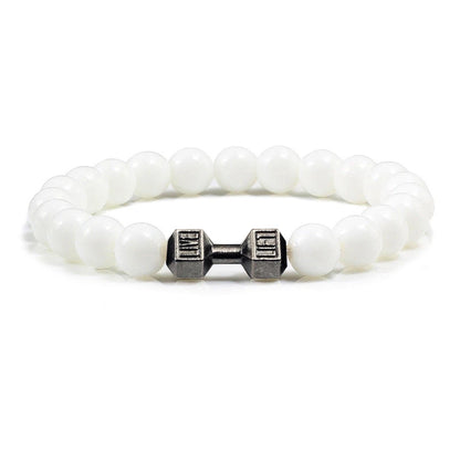 White Pearl Dumbbell Bracelet