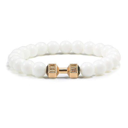 White Pearl Dumbbell Bracelet