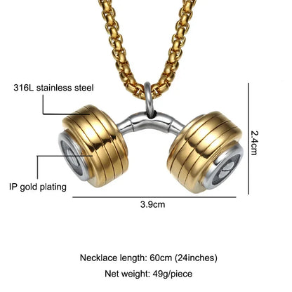 Curved Dumbell Necklace