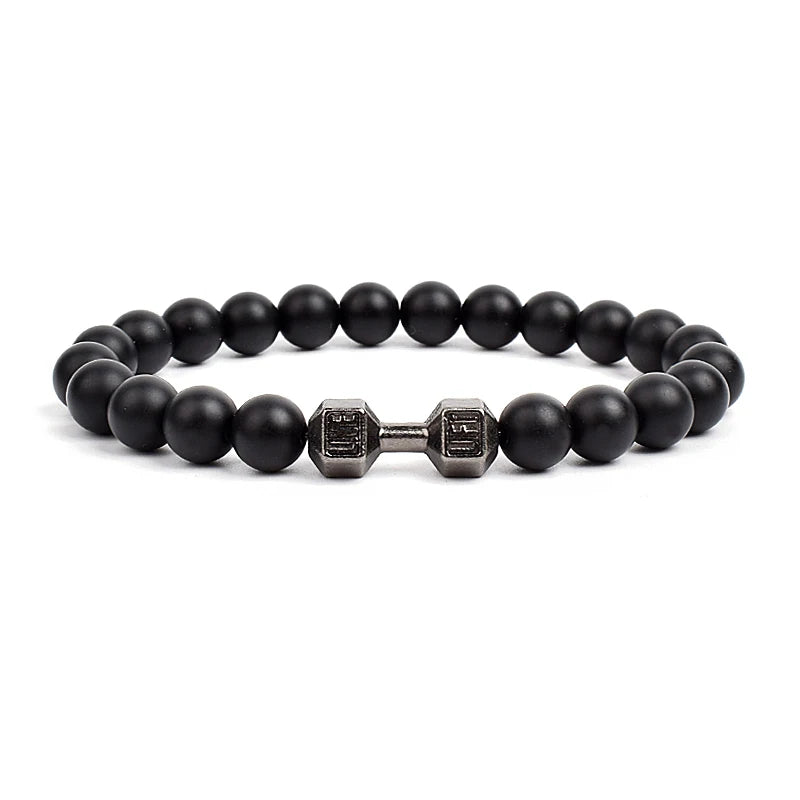 Black Onyx Dumbbell Bracelet