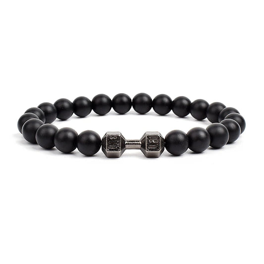 Black Onyx Dumbbell Bracelet