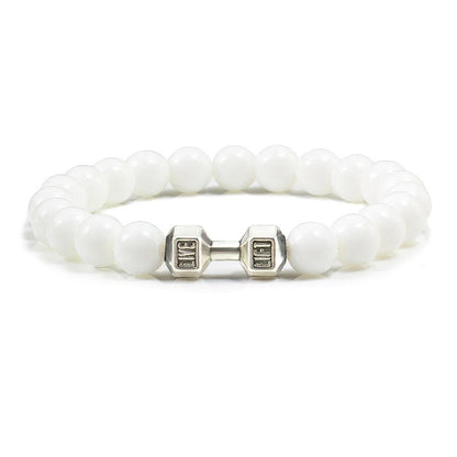 White Pearl Dumbbell Bracelet