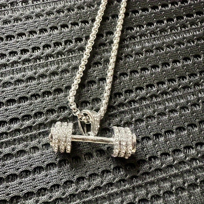 Diamond Dumbbell Pendant