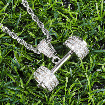 Diamond Dumbbell Pendant